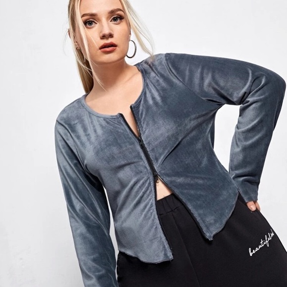 Crop zip up/down sweater - Picture 3 of 3